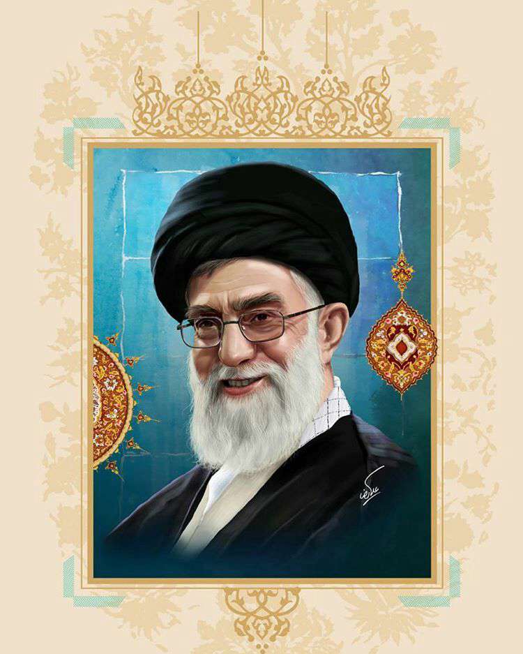 نقاشی چهره امام خامنه‌ای